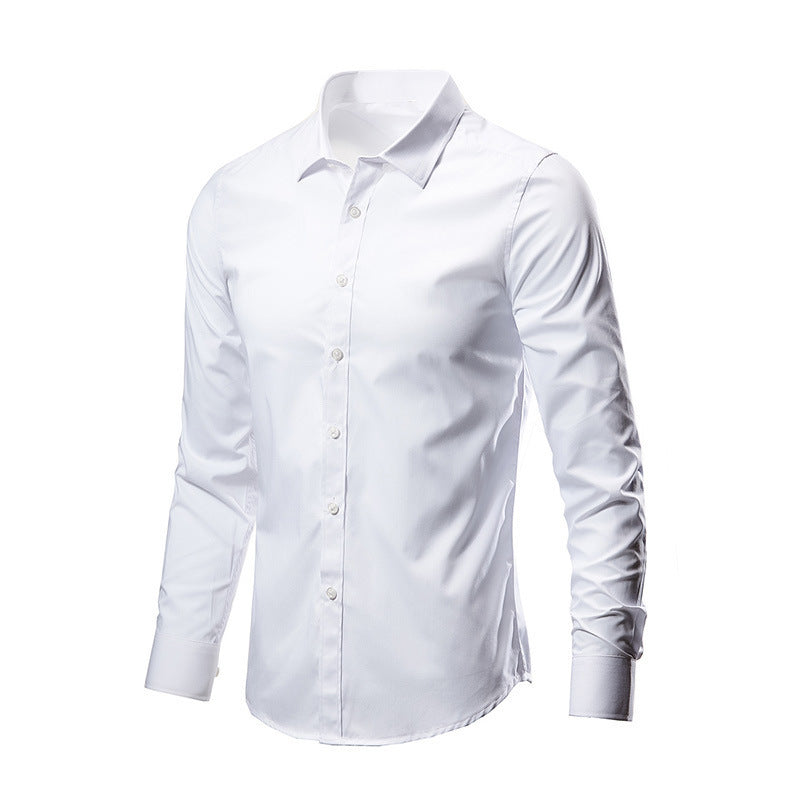 Men White Casual Suit Shirt Solid Color Clarke Vibe Store
