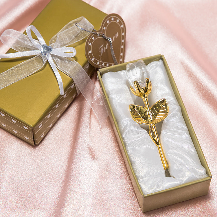 New Valentine's Day Metal Crystal Rose Decorations Clarke Vibe Store