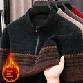 Fleece-lined Extra-thick Half-zip Sweater For Young Men Siqur Salute
