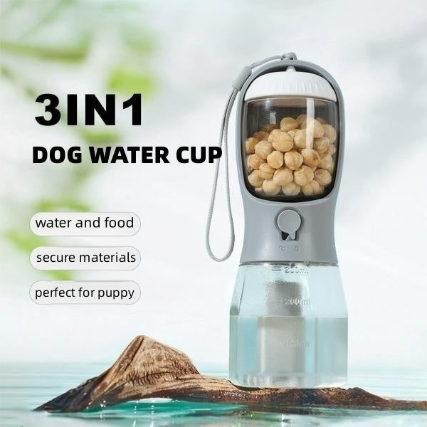 Dog Water Cup Drinking Food Garbage Bag Three-in-one Portable Small Multi-functional Pet Cups Pets Supplies Siqur Salute