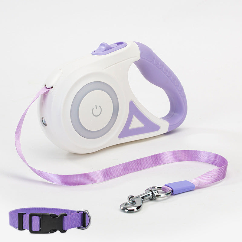Dog Leash Retractable Leash And Dog Collar Spotlight Automatic Pet Dog Cat Traction Rope For Small Medium Dogs Pet Product Siqur Salute
