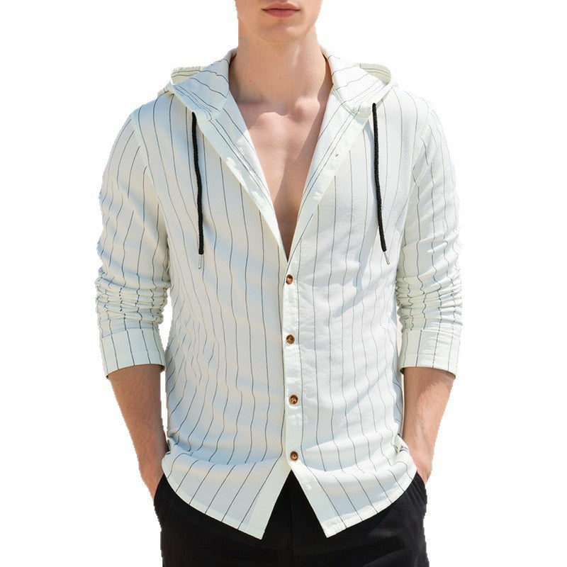 Slim-fit Hood Cardigan Casual Shirt Men Clarke Vibe Store