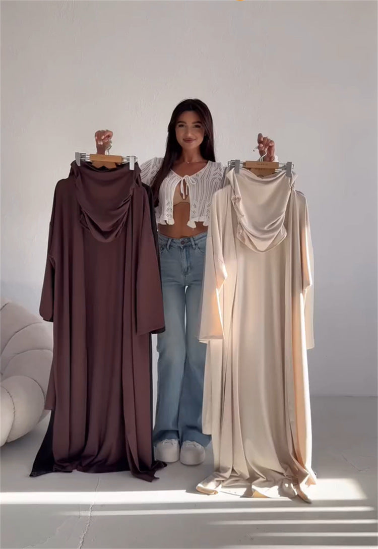Casual Mid-calf Top Vest Long Cardigan Wide-leg Pants Three-piece Set Clarke Vibe Store