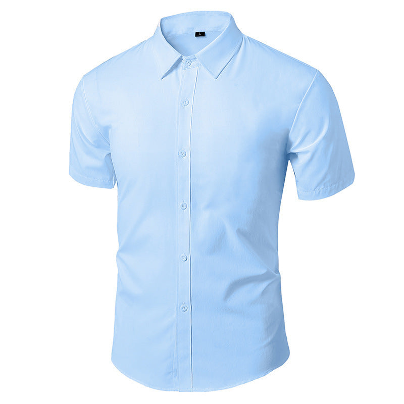 Men White Casual Suit Shirt Solid Color Clarke Vibe Store