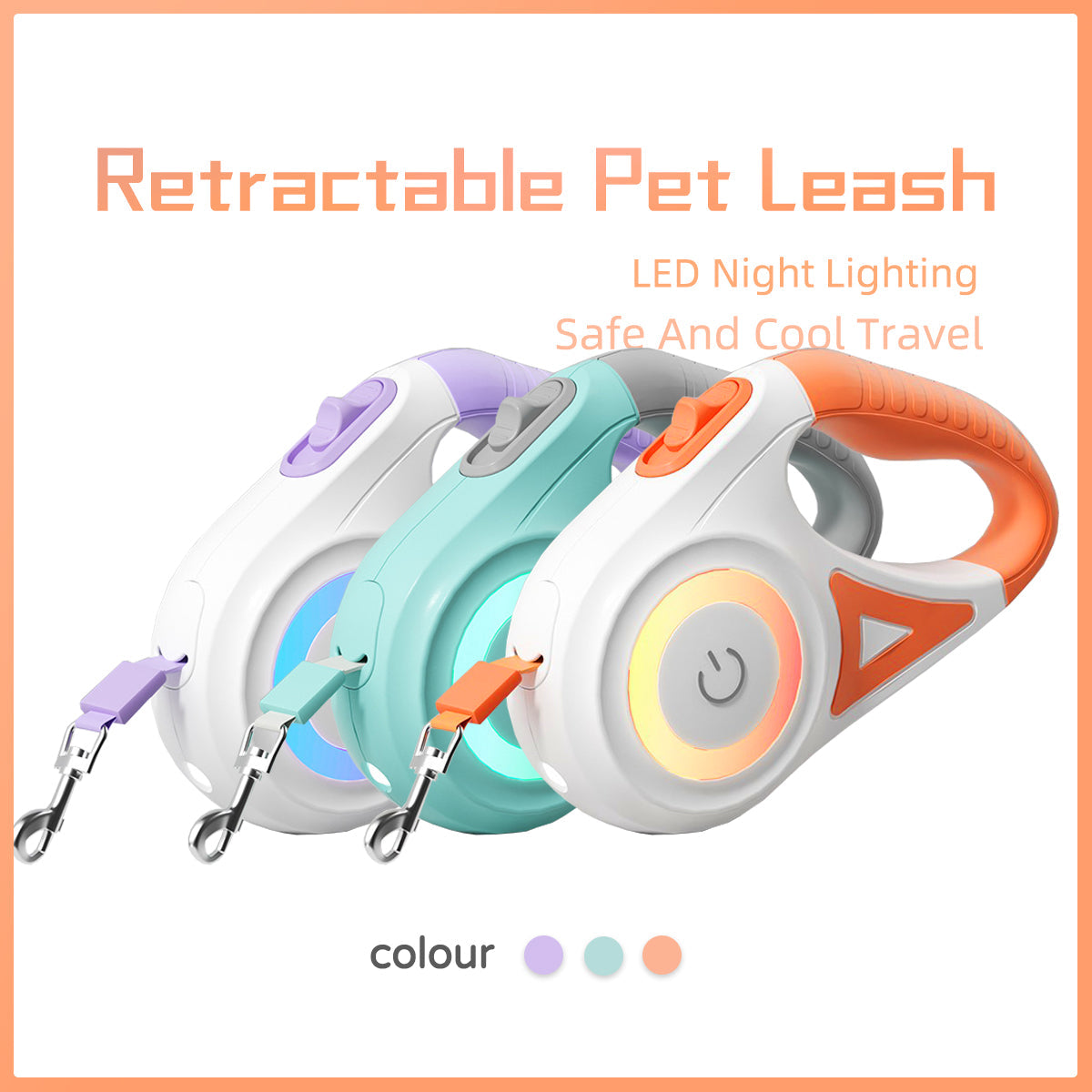 Dog Leash Retractable Leash And Dog Collar Spotlight Automatic Pet Dog Cat Traction Rope For Small Medium Dogs Pet Product Siqur Salute
