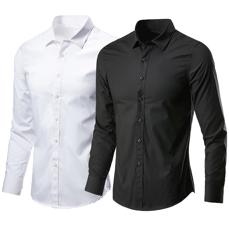 Men White Casual Suit Shirt Solid Color Clarke Vibe Store