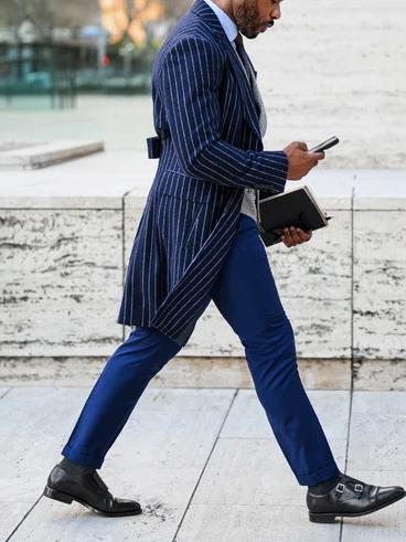 Men's Classic Striped Single-Breasted Coat Clarke Vibe Store