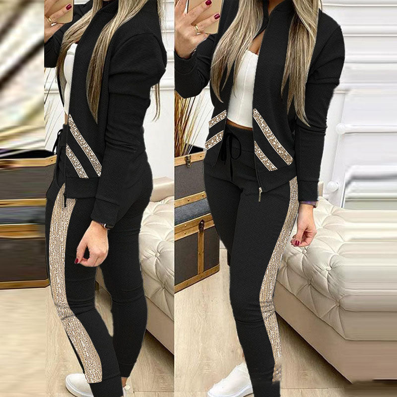 Casual Zipper Stitching Plaid Suit Women's Suit Clarke Vibe Store