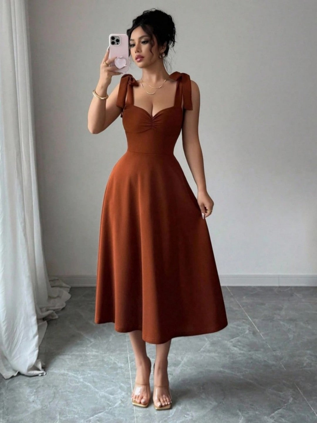 Lace-up Waist-cinching Maxi Dress Clarke Vibe Store