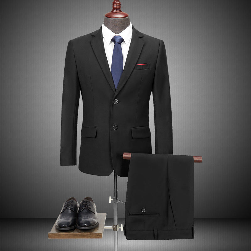 Men's Casual Business Suit Two-piece Suit Plus Size Work Ball Suit Men Clarke Vibe Store