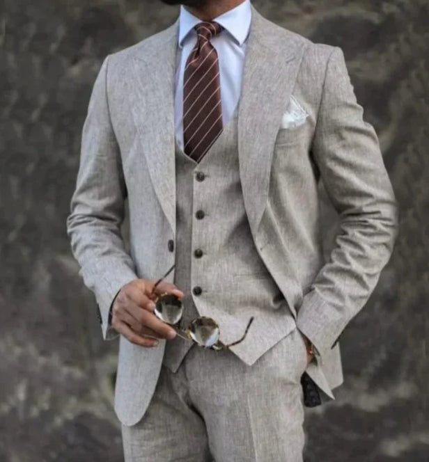 European And American Pink Business Casual Suit Three-piece Suit Men Clarke Vibe Store