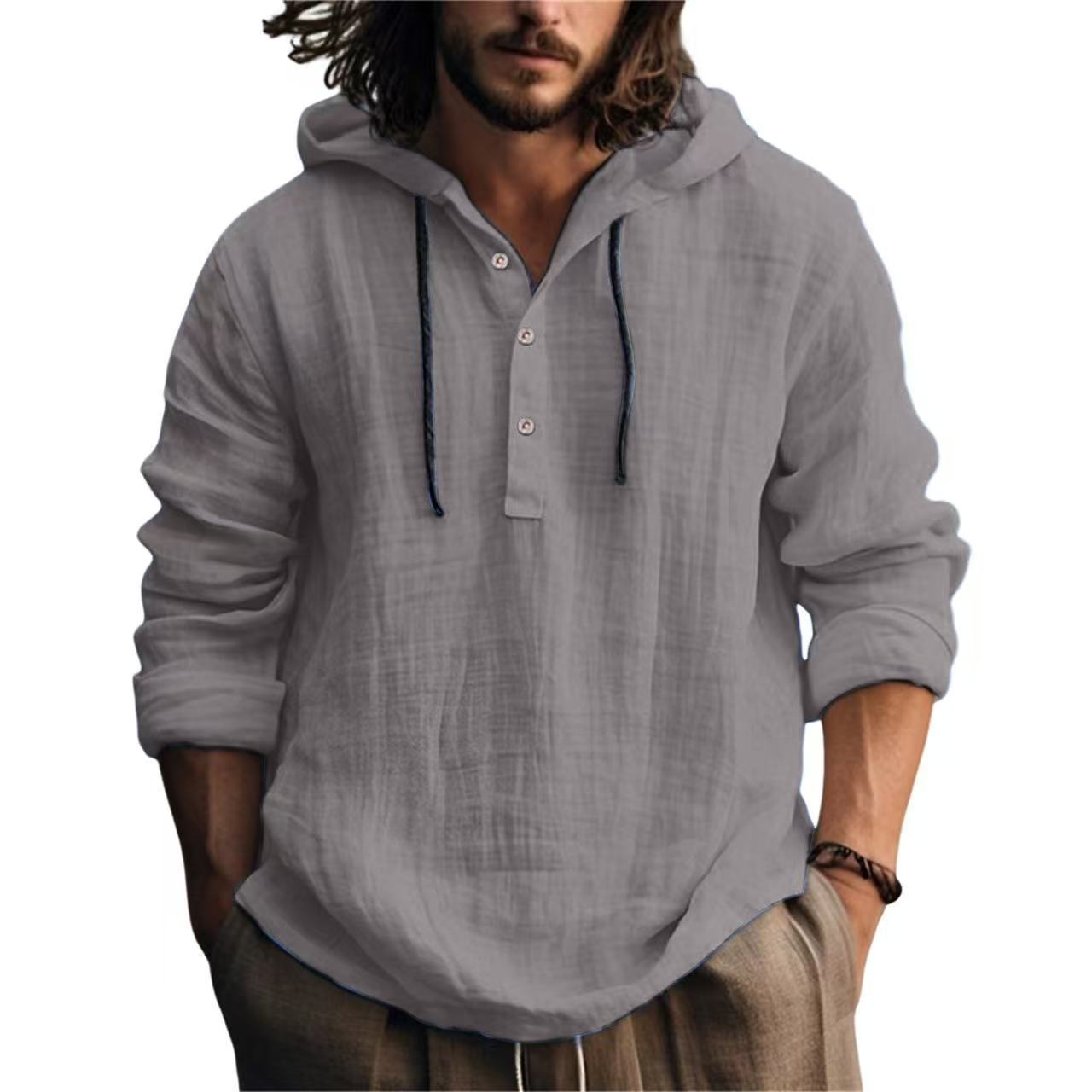 New Wish Cotton Linen Shirt Hooded Sweater Long Sleeve Hooded Casual Daily Clothing Clarke Vibe Store