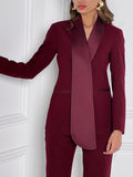 Irregular Collar Blazer & High Waist Pants Suit Clarke Vibe Store