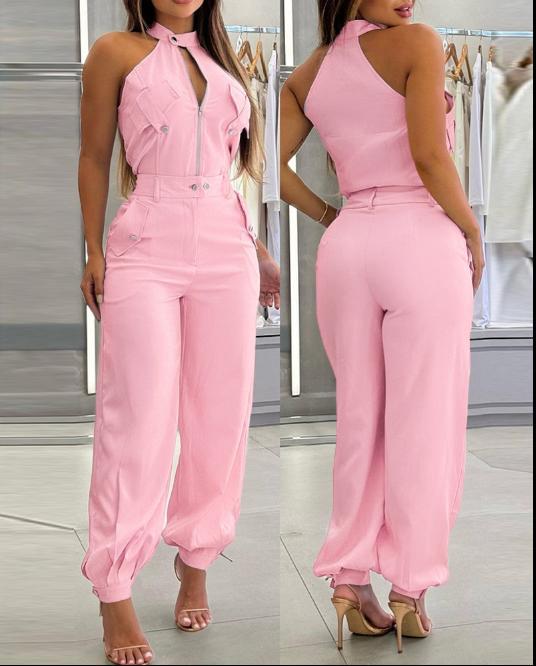 Halter Top Casual Working Pants Two-piece Suit Clarke Vibe Store