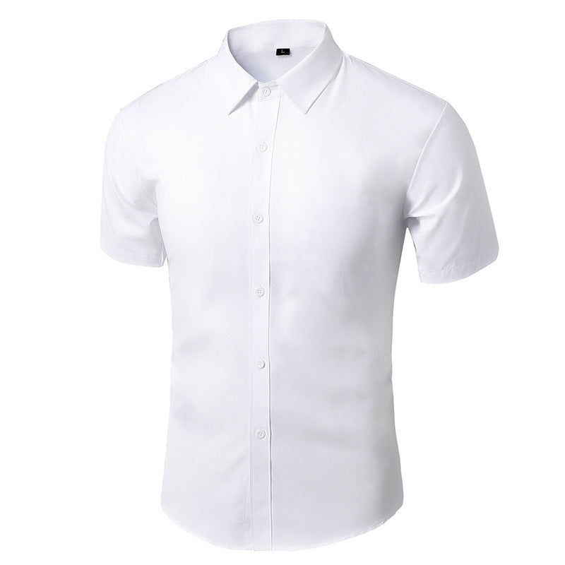 Men White Casual Suit Shirt Solid Color Clarke Vibe Store