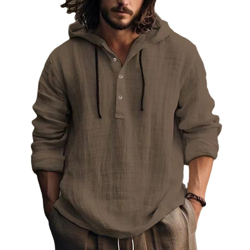 New Wish Cotton Linen Shirt Hooded Sweater Long Sleeve Hooded Casual Daily Clothing Clarke Vibe Store