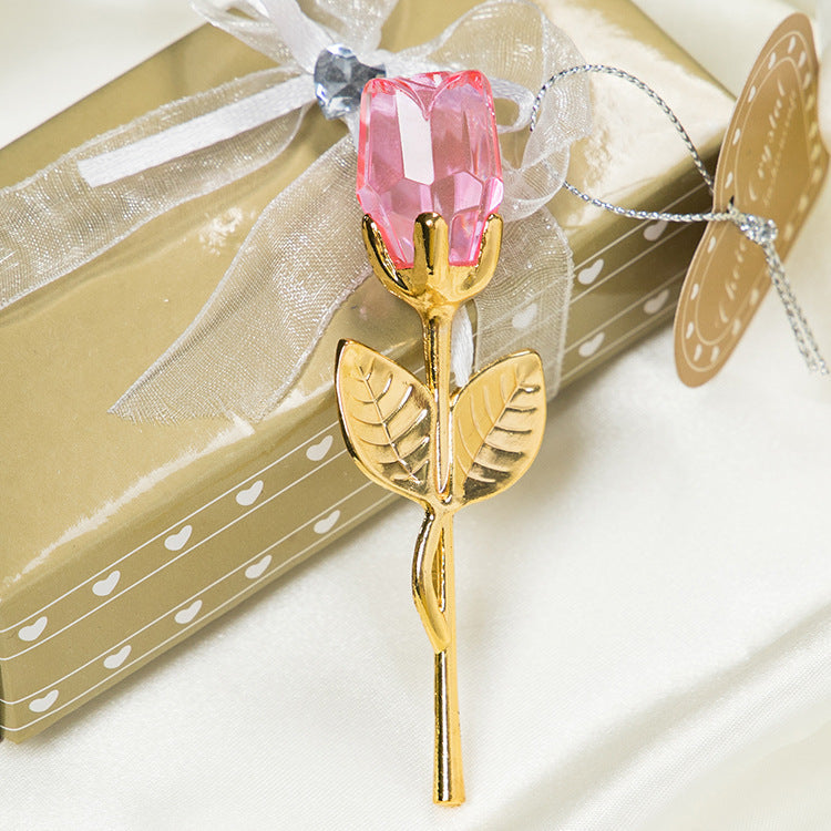 New Valentine's Day Metal Crystal Rose Decorations Clarke Vibe Store