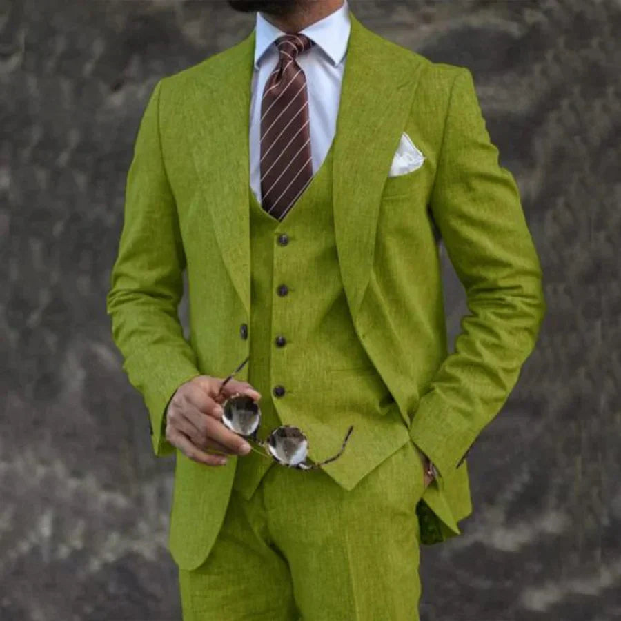 European And American Pink Business Casual Suit Three-piece Suit Men Clarke Vibe Store