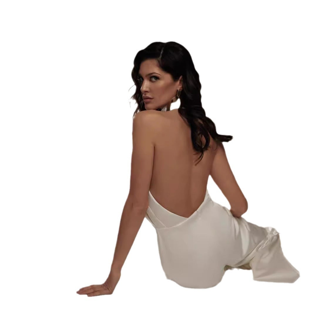 Womens Sleeveless Halterneck Sexy Backless Jumpsuit Clarke Vibe Store
