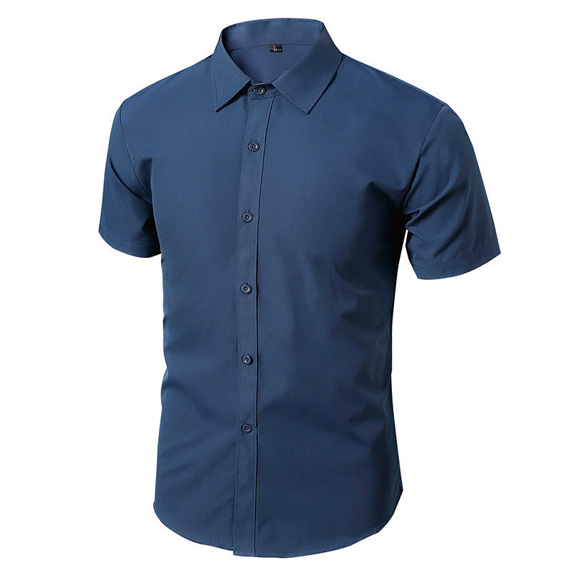Men White Casual Suit Shirt Solid Color Clarke Vibe Store