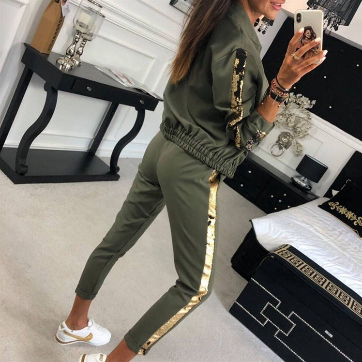Casual Zipper Stitching Plaid Suit Women's Suit Clarke Vibe Store