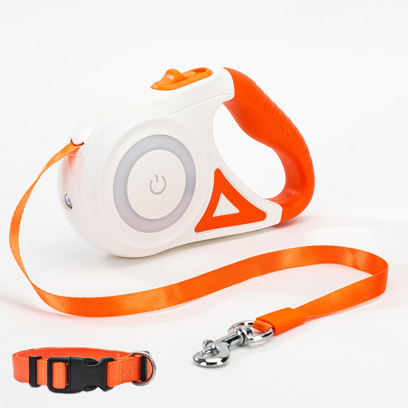 Dog Leash Retractable Leash And Dog Collar Spotlight Automatic Pet Dog Cat Traction Rope For Small Medium Dogs Pet Product Siqur Salute
