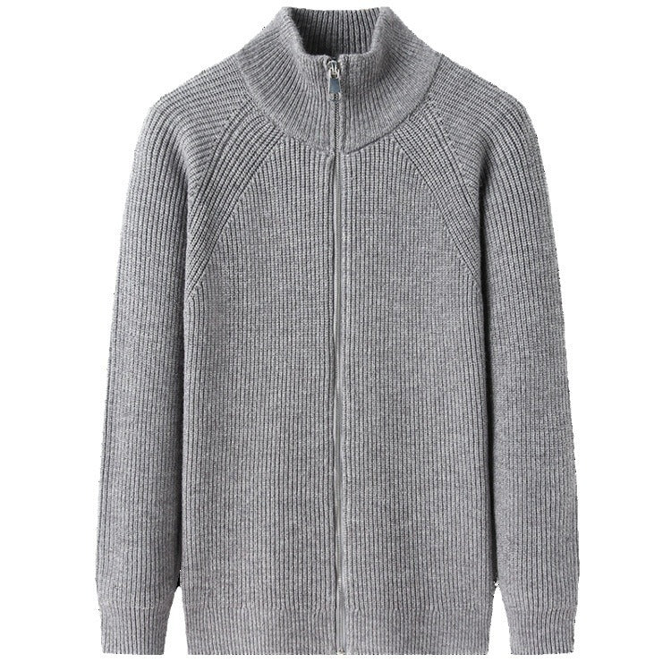 Mens Casual All-match Stand-up Collar Cardigan Sweater Siqur Salute