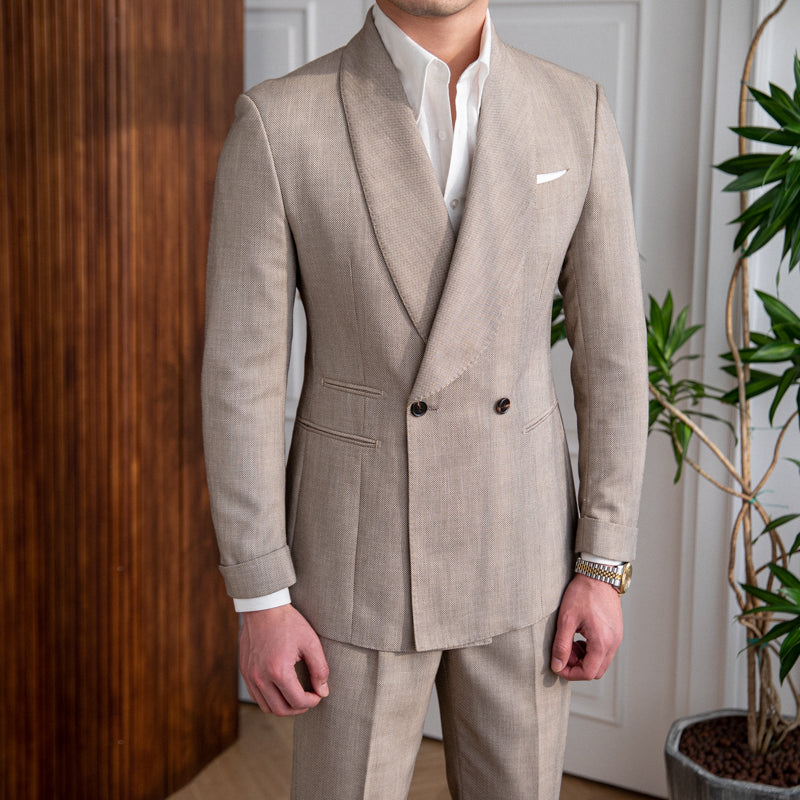 Double-breasted Tuxedo Suit Jacket For Men Clarke Vibe Store