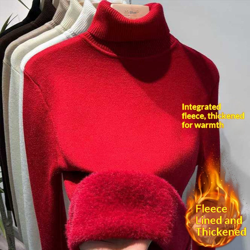 Womens Fleece-lined Turtleneck Base Sweater Clarke Vibe Store
