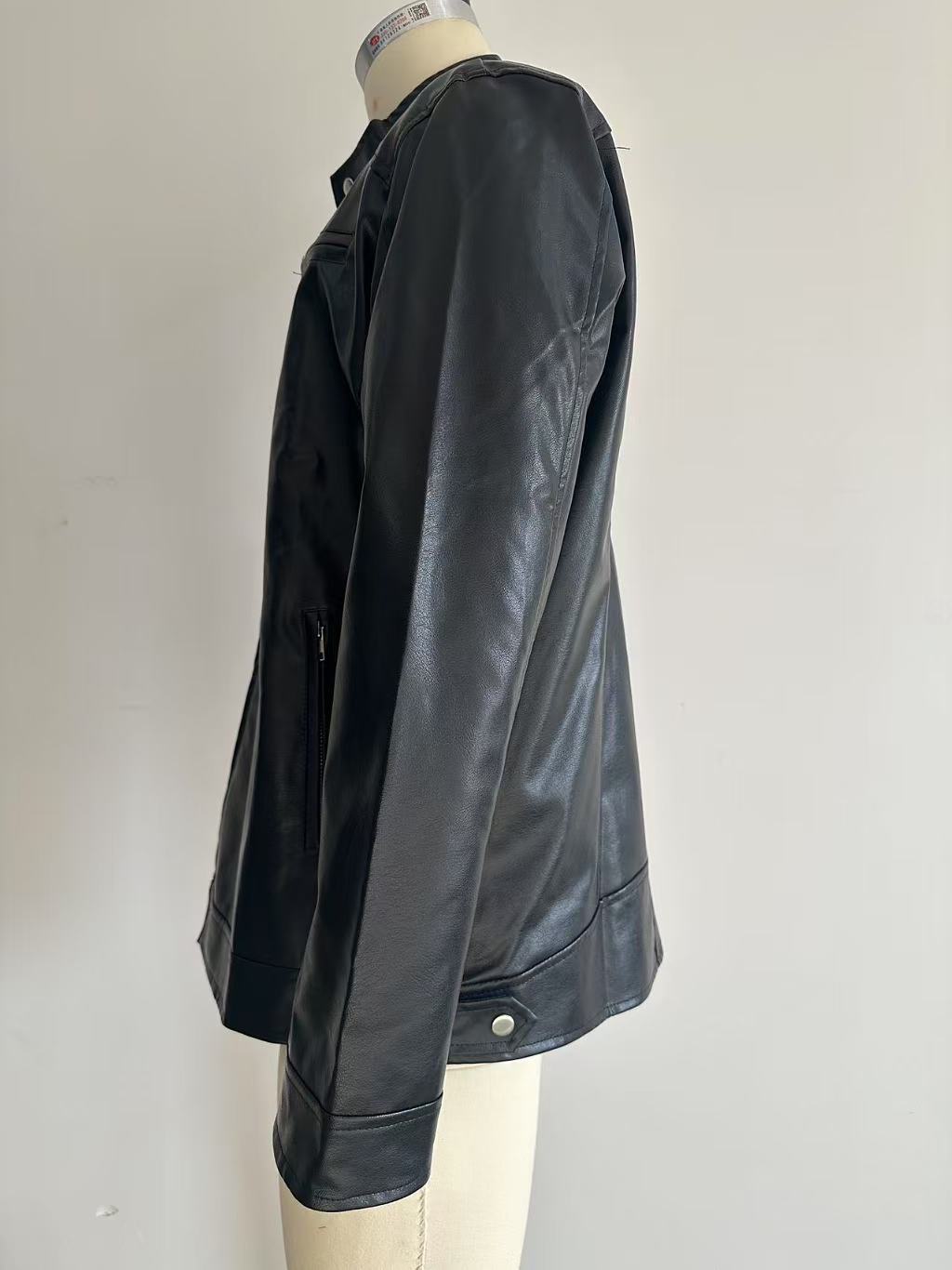 Men's Stand-up Collar Leather Jacket Business Casual Jacket Clarke Vibe Store