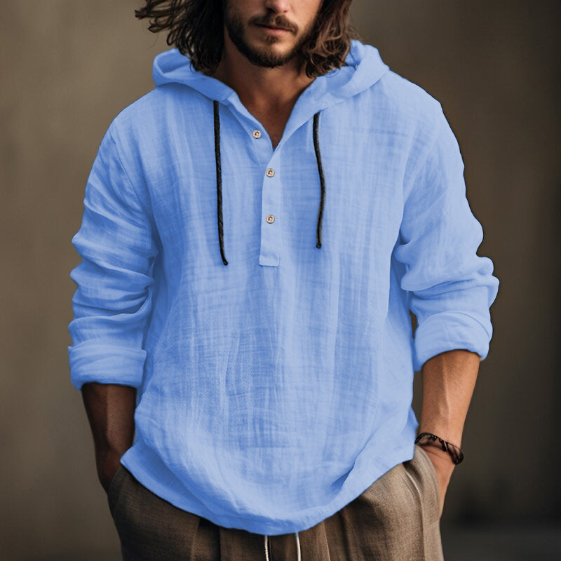New Wish Cotton Linen Shirt Hooded Sweater Long Sleeve Hooded Casual Daily Clothing Clarke Vibe Store