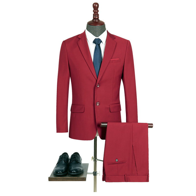 Men's Casual Business Suit Two-piece Suit Plus Size Work Ball Suit Men Clarke Vibe Store