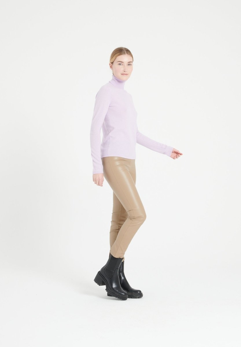 Pull col roulé femme en cachemire lilas - LILLY 3 Studio Cashmere8