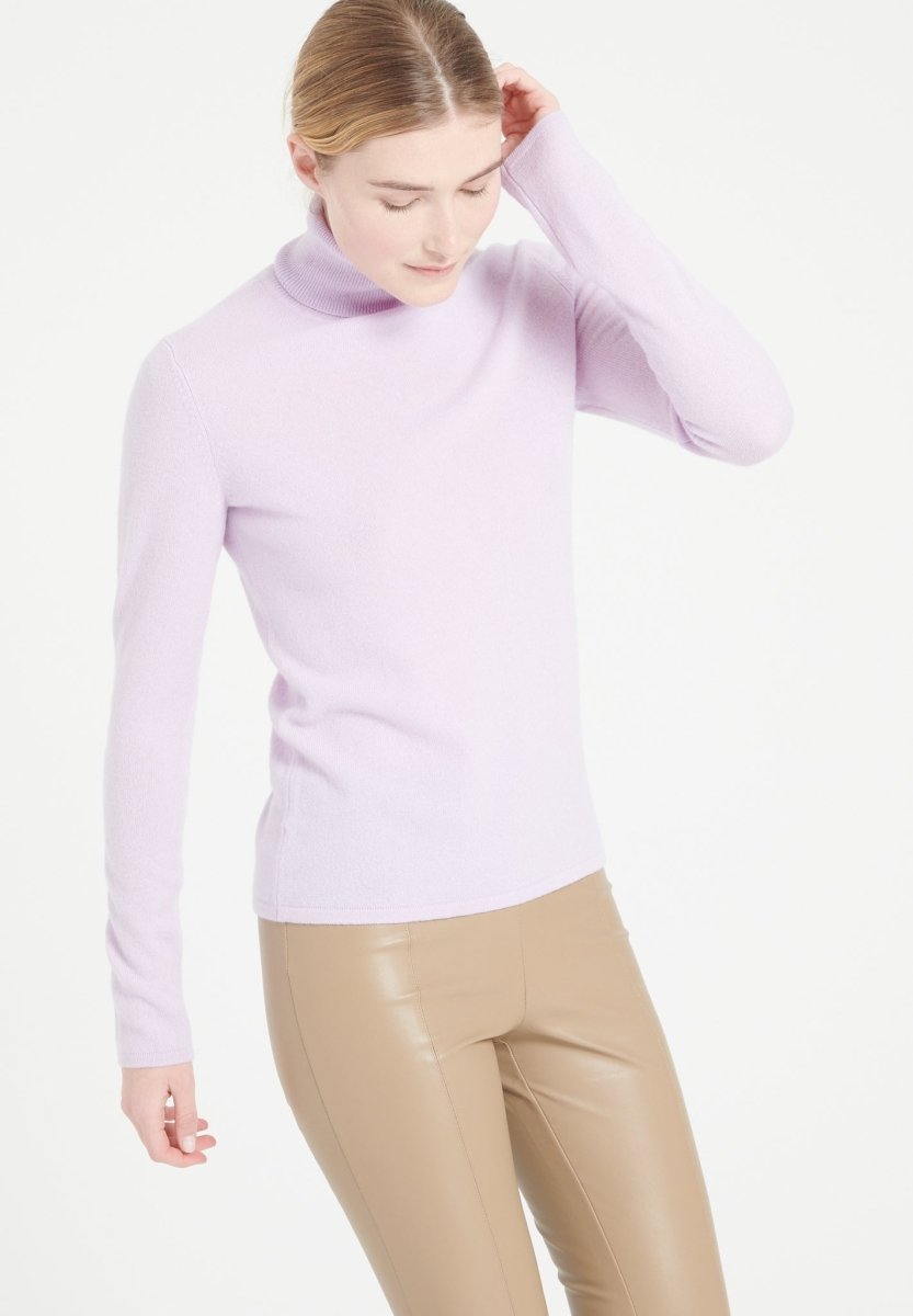 Pull col roulé femme en cachemire lilas - LILLY 3 Studio Cashmere8