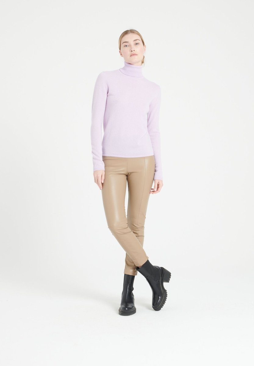Pull col roulé femme en cachemire lilas - LILLY 3 Studio Cashmere8