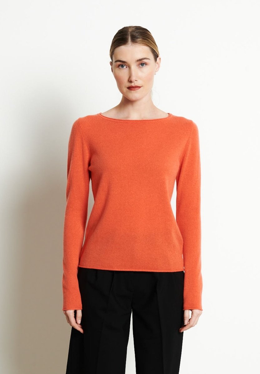 Pull col bateau femme en cachemire mandarine - LILLY 5B Studio Cashmere8