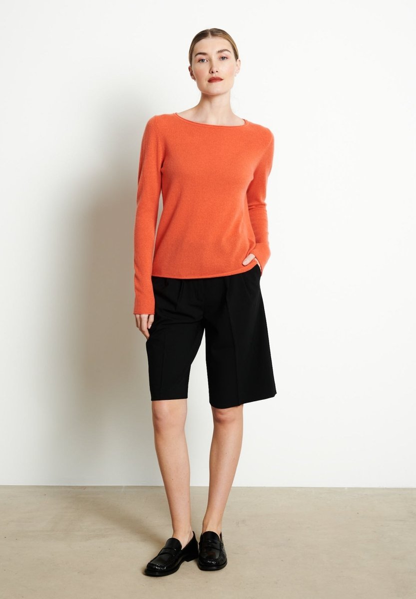 Pull col bateau femme en cachemire mandarine - LILLY 5B Studio Cashmere8