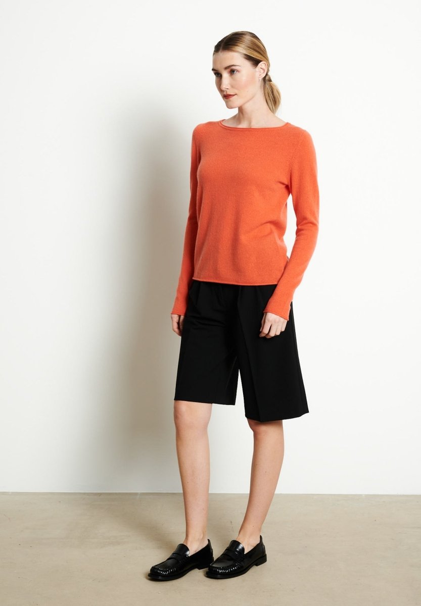Pull col bateau femme en cachemire mandarine - LILLY 5B Studio Cashmere8