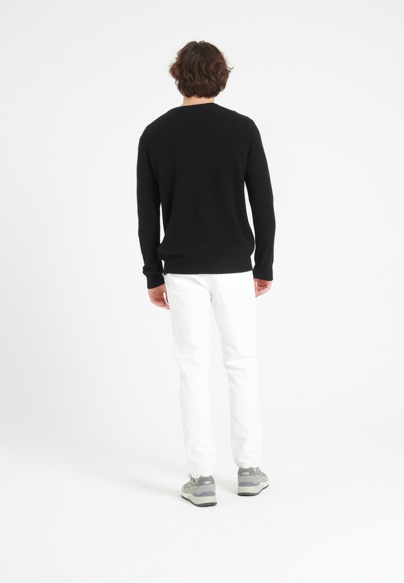 Pull col rond homme en cachemire 4 fils noir - LUKE 14 Studio Cashmere8