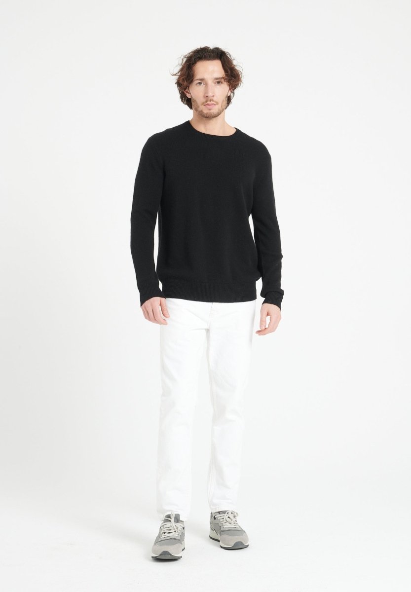 Pull col rond homme en cachemire 4 fils noir - LUKE 14 Studio Cashmere8