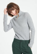 Pull col roulé femme en cachemire gris clair - MIA 5 Studio Cashmere8