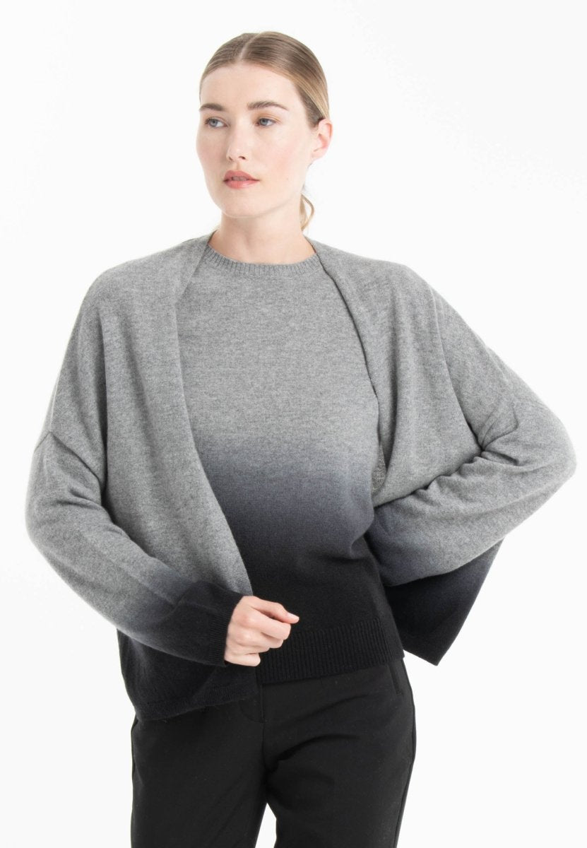 Veste femme en cachemire tie & dye gris souris & noir - NAMI 12 Studio Cashmere8