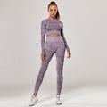 Yoga Set 2 Piece Sport Outfits Gym Activewear Long Sleeve Crop Top + Yoga Pants Running Leggings Suits Workout Tracksuits Vimost Shop