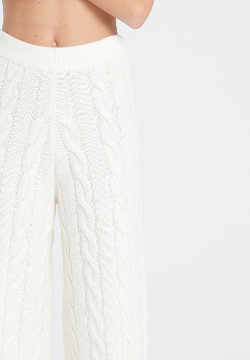 Pantalon femme en cachemire 6 fils blanc écru - ZAYA 6 Studio Cashmere8