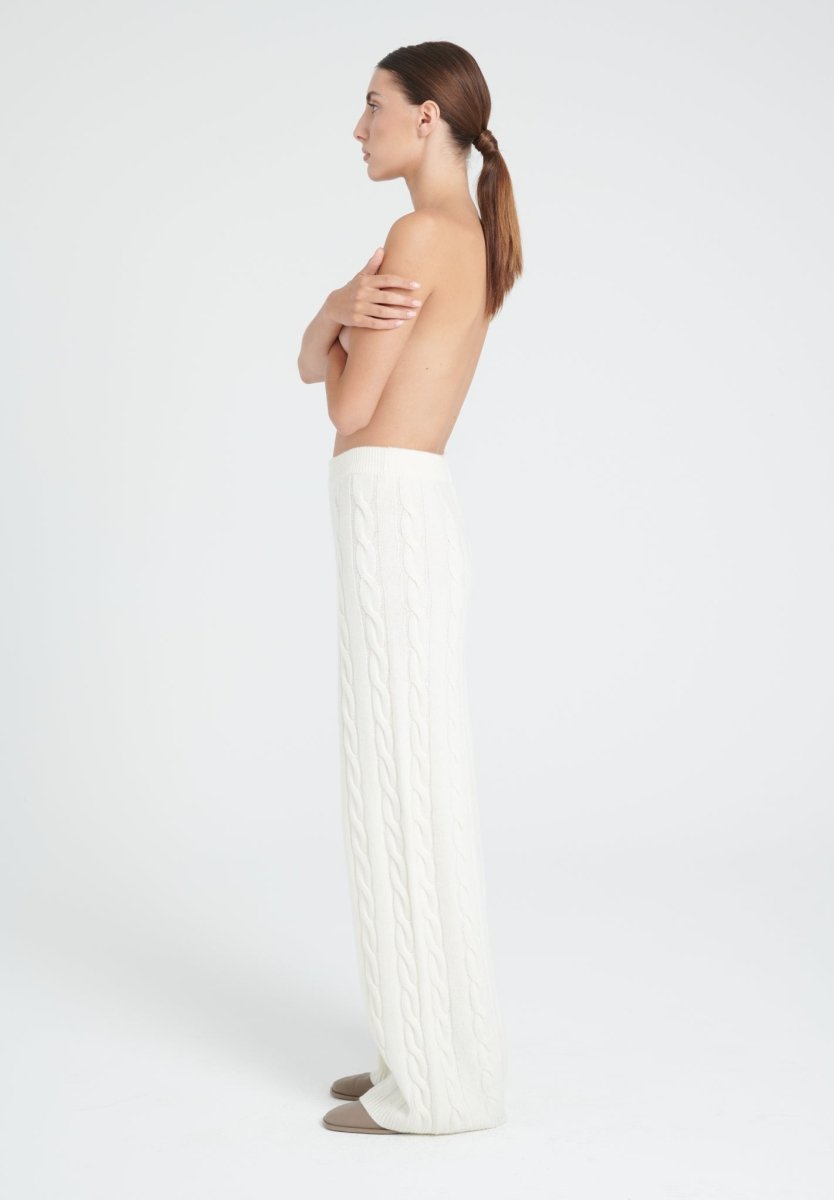 Pantalon femme en cachemire 6 fils blanc écru - ZAYA 6 Studio Cashmere8