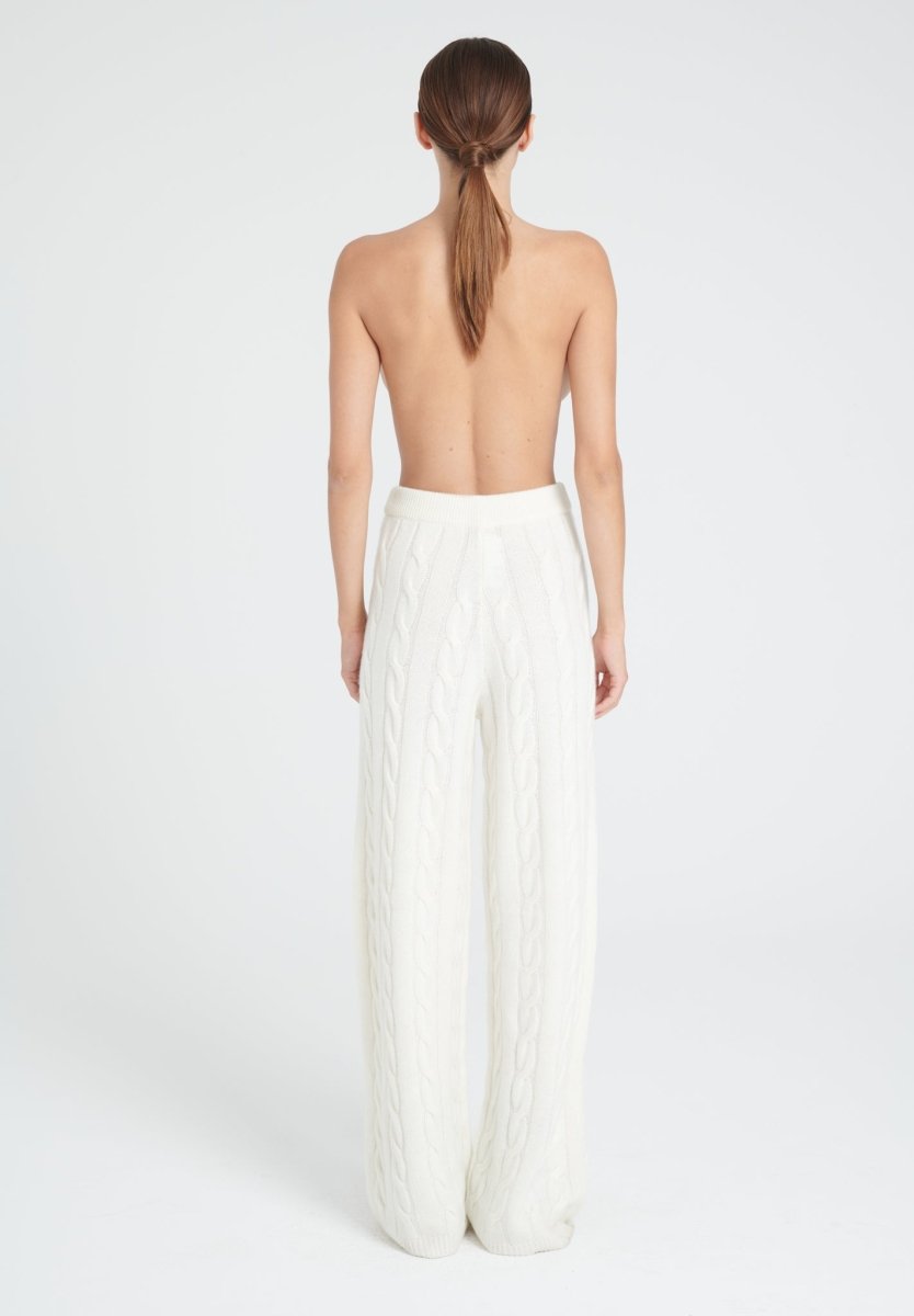 Pantalon femme en cachemire 6 fils blanc écru - ZAYA 6 Studio Cashmere8
